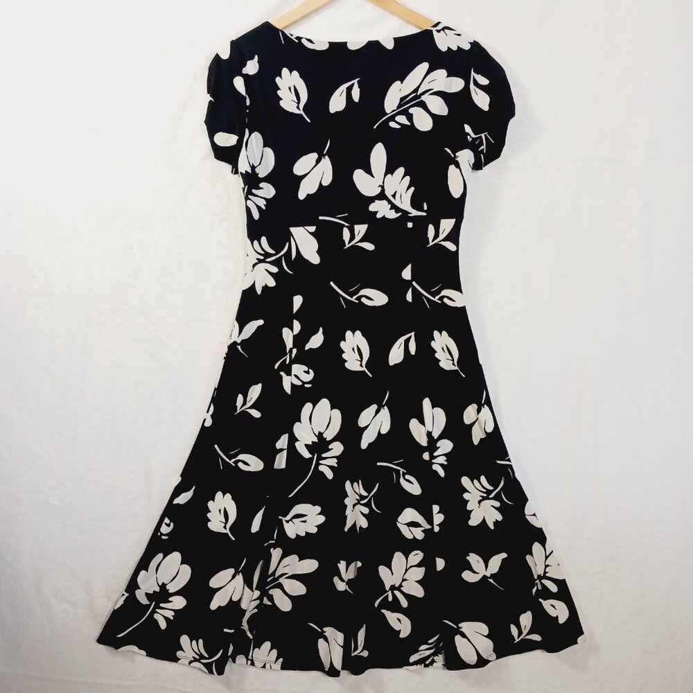 Chaps, Jitterbug Style Dress, Black/White, Size Small, Retro Style, A line flair - Picture 7 of 14
